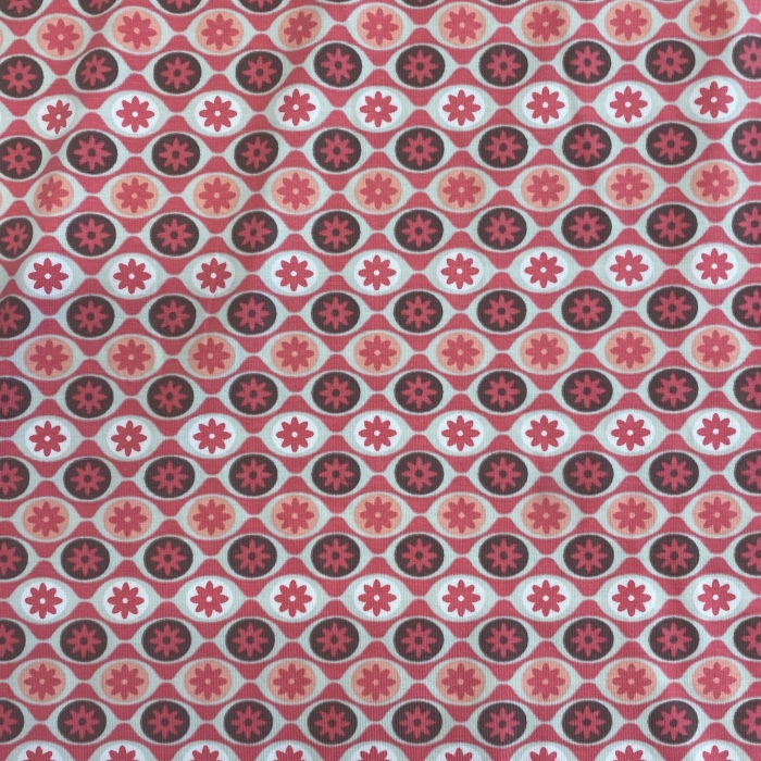Jersey, flowers in ovals - Fabric Centre
